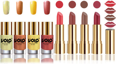 

Volo Perfect Combo of Ultra Shine Nail Polish and Velvet Matte Lipsticks(Set of 8)