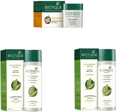 

BIOTIQUE BIO Morning Nectar Flawless Skin Moisturizer, ALMOND SOOTHING & NOURISHING EYE CREAM(Set of 3)