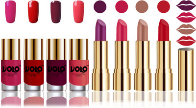 

Volo Perfect Combo of Ultra Shine Nail Polish and Velvet Matte Lipsticks(Set of 8)