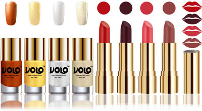 

Volo Perfect Combo of Ultra Shine Nail Polish and Velvet Matte Lipsticks(Set of 8)