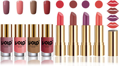 

Volo Perfect Combo of Ultra Shine Nail Polish and Velvet Matte Lipsticks(Set of 8)
