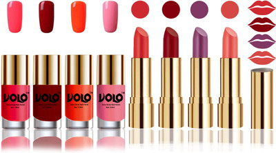 

Volo Perfect Combo of Ultra Shine Nail Polish and Velvet Matte Lipsticks(Set of 8)