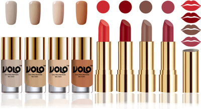 

Volo Perfect Combo of Ultra Shine Nail Polish and Velvet Matte Lipsticks(Set of 8)