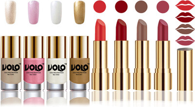

Volo Perfect Combo of Ultra Shine Nail Polish and Velvet Matte Lipsticks(Set of 8)