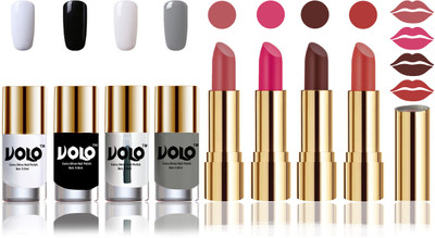 

Volo Perfect Combo of Ultra Shine Nail Polish and Velvet Matte Lipsticks(Set of 8)