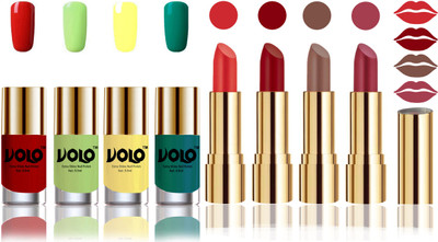 

Volo Perfect Combo of Ultra Shine Nail Polish and Velvet Matte Lipsticks(Set of 8)