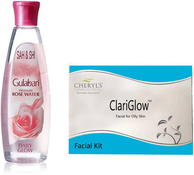 

Sah&Shi Rose water 250ml With Cheryl.s Clari Glow Fairness Facial Kit(Set of 2)