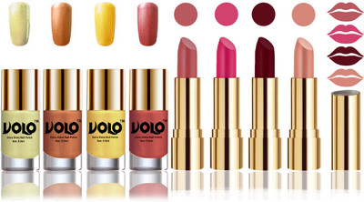 

Volo Perfect Combo of Ultra Shine Nail Polish and Velvet Matte Lipsticks(Set of 8)