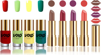 

Volo Perfect Combo of Ultra Shine Nail Polish and Velvet Matte Lipsticks(Set of 8)