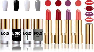 

Volo Perfect Combo of Ultra Shine Nail Polish and Velvet Matte Lipsticks(Set of 8)