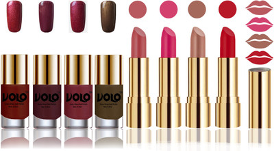 

Volo Perfect Combo of Ultra Shine Nail Polish and Velvet Matte Lipsticks(Set of 8)