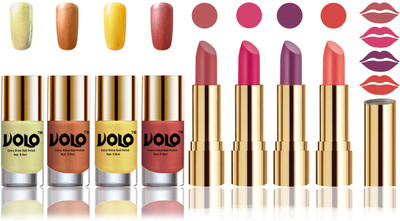 

Volo Perfect Combo of Ultra Shine Nail Polish and Velvet Matte Lipsticks(Set of 8)