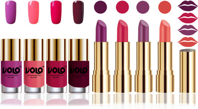 

Volo Perfect Combo of Ultra Shine Nail Polish and Velvet Matte Lipsticks(Set of 8)