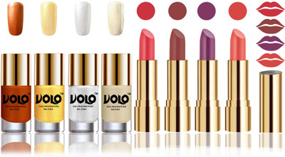 

Volo Perfect Combo of Ultra Shine Nail Polish and Velvet Matte Lipsticks(Set of 8)
