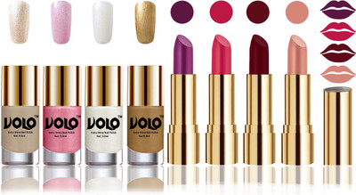 

Volo Perfect Combo of Ultra Shine Nail Polish and Velvet Matte Lipsticks(Set of 8)