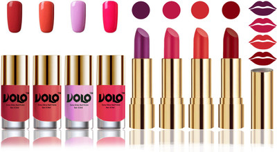 

Volo Perfect Combo of Ultra Shine Nail Polish and Velvet Matte Lipsticks(Set of 8)