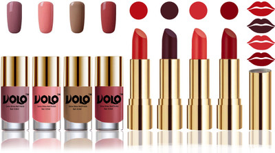 

Volo Perfect Combo of Ultra Shine Nail Polish and Velvet Matte Lipsticks(Set of 8)