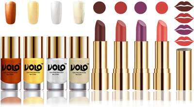 

Volo Perfect Combo of Ultra Shine Nail Polish and Velvet Matte Lipsticks(Set of 8)