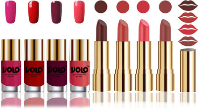 

Volo Perfect Combo of Ultra Shine Nail Polish and Velvet Matte Lipsticks(Set of 8)