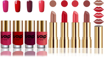 

Volo Perfect Combo of Ultra Shine Nail Polish and Velvet Matte Lipsticks(Set of 8)