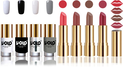 

Volo Perfect Combo of Ultra Shine Nail Polish and Velvet Matte Lipsticks(Set of 8)