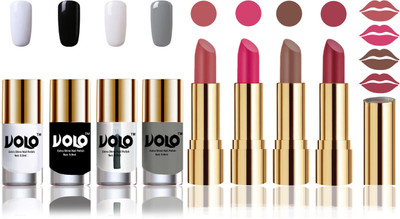 

Volo Perfect Combo of Ultra Shine Nail Polish and Velvet Matte Lipsticks(Set of 8)