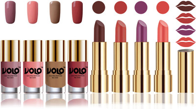 

Volo Perfect Combo of Ultra Shine Nail Polish and Velvet Matte Lipsticks(Set of 8)