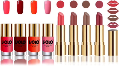

Volo Perfect Combo of Ultra Shine Nail Polish and Velvet Matte Lipsticks(Set of 8)