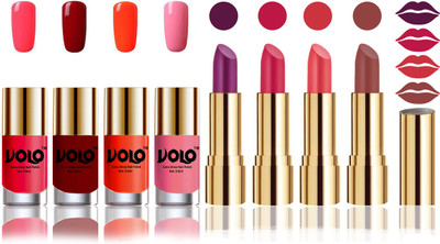 

Volo Perfect Combo of Ultra Shine Nail Polish and Velvet Matte Lipsticks(Set of 8)