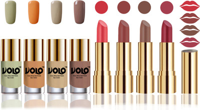 

Volo Perfect Combo of Ultra Shine Nail Polish and Velvet Matte Lipsticks(Set of 8)