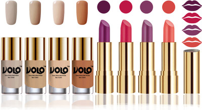 

Volo Perfect Combo of Ultra Shine Nail Polish and Velvet Matte Lipsticks(Set of 8)