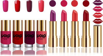 

Volo Perfect Combo of Ultra Shine Nail Polish and Velvet Matte Lipsticks(Set of 8)