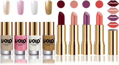 

Volo Perfect Combo of Ultra Shine Nail Polish and Velvet Matte Lipsticks(Set of 8)