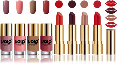 

Volo Perfect Combo of Ultra Shine Nail Polish and Velvet Matte Lipsticks(Set of 8)