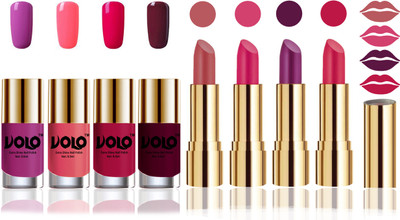 

Volo Perfect Combo of Ultra Shine Nail Polish and Velvet Matte Lipsticks(Set of 8)