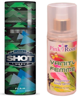 

Pink Root VANITY FEMME MIST WITH LAYER'R SHOT MAXX FLAIR(Set of 2)