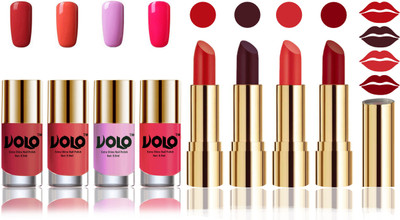 

Volo Perfect Combo of Ultra Shine Nail Polish and Velvet Matte Lipsticks(Set of 8)