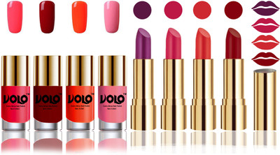 

Volo Perfect Combo of Ultra Shine Nail Polish and Velvet Matte Lipsticks(Set of 8)