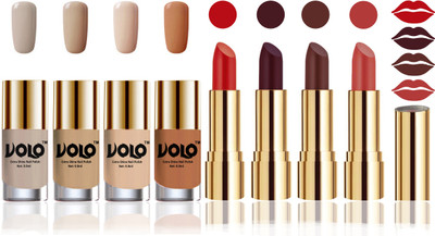 

Volo Perfect Combo of Ultra Shine Nail Polish and Velvet Matte Lipsticks(Set of 8)