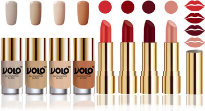 

Volo Perfect Combo of Ultra Shine Nail Polish and Velvet Matte Lipsticks(Set of 8)