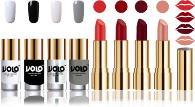 

Volo Perfect Combo of Ultra Shine Nail Polish and Velvet Matte Lipsticks(Set of 8)