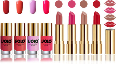 

Volo Perfect Combo of Ultra Shine Nail Polish and Velvet Matte Lipsticks(Set of 8)