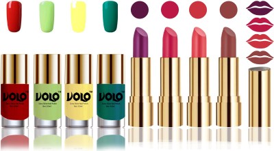 

Volo Perfect Combo of Ultra Shine Nail Polish and Velvet Matte Lipsticks(Set of 8)