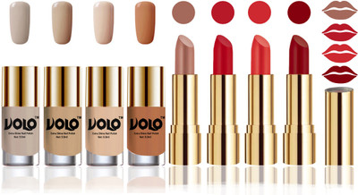 

Volo Perfect Combo of Ultra Shine Nail Polish and Velvet Matte Lipsticks(Set of 8)