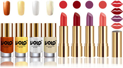 

Volo Perfect Combo of Ultra Shine Nail Polish and Velvet Matte Lipsticks(Set of 8)
