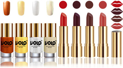 

Volo Perfect Combo of Ultra Shine Nail Polish and Velvet Matte Lipsticks(Set of 8)