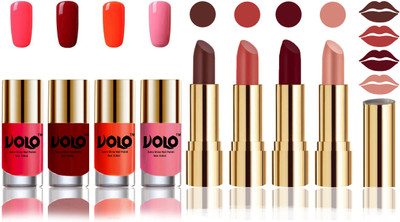 

Volo Perfect Combo of Ultra Shine Nail Polish and Velvet Matte Lipsticks(Set of 8)