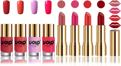 

Volo Perfect Combo of Ultra Shine Nail Polish and Velvet Matte Lipsticks(Set of 8)
