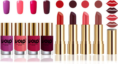

Volo Perfect Combo of Ultra Shine Nail Polish and Velvet Matte Lipsticks(Set of 8)