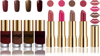 

Volo Perfect Combo of Ultra Shine Nail Polish and Velvet Matte Lipsticks(Set of 8)